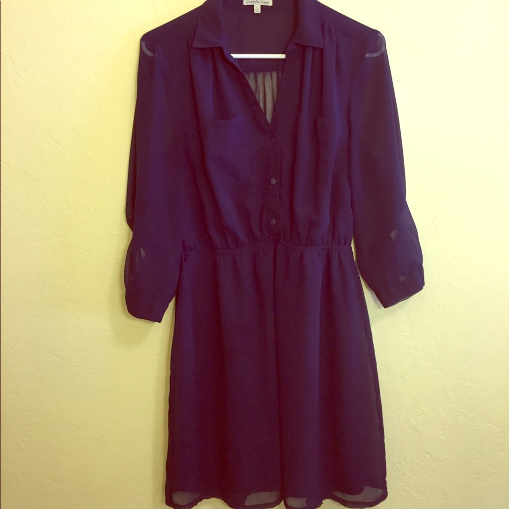 Navy sheer back dress